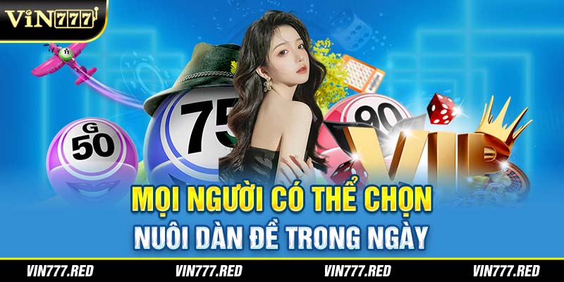 Mọi người có thể chọn nuôi dàn đề trong ngày