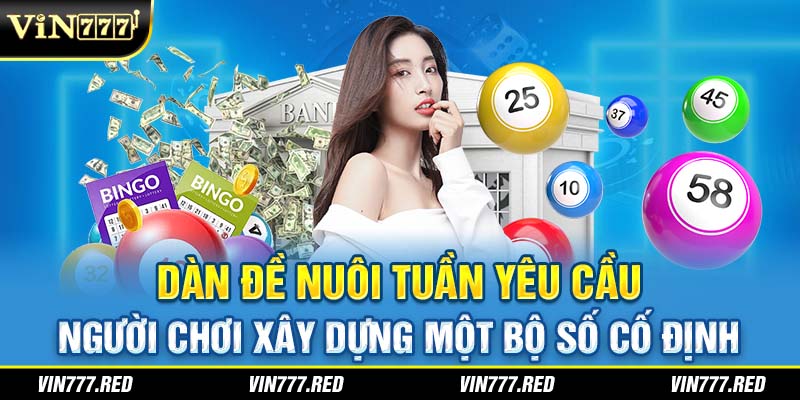 Dàn đề nuôi tuần yêu cầu người chơi xây dựng một bộ số cố định